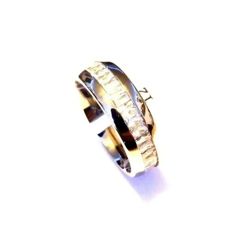 New‎ Cubic Zirconia stone titanium women’s hypoallergenic band size 6